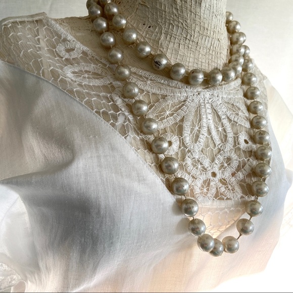 Vintage Alison J. Dress White Battenberg Lace M/L - Picture 14 of 14